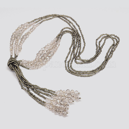 Collane di perle di vetro Lariat X-NJEW-O059-04K-1