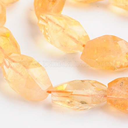 Nuggets Natural Citrine Beads Strands G-D770-10-1