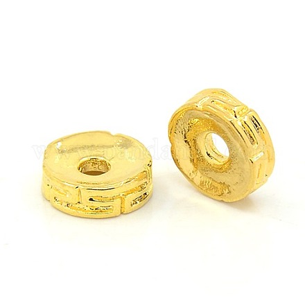 Flat Round Brass Spacer Beads KK-N0009-10mm-G-1