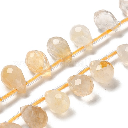 Chapelets de perles de citrine naturelle G-H297-B10-01-1