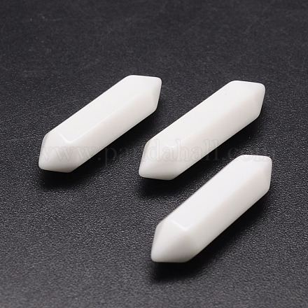 Faceted Bullet Opaque Glass Point Beads for Wire Wrapped Pendants Making G-K003-35mm-07-1