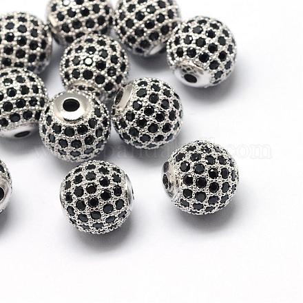 Perles de zircone cubique de placage de rack en laiton ZIRC-S001-10mm-B03-1