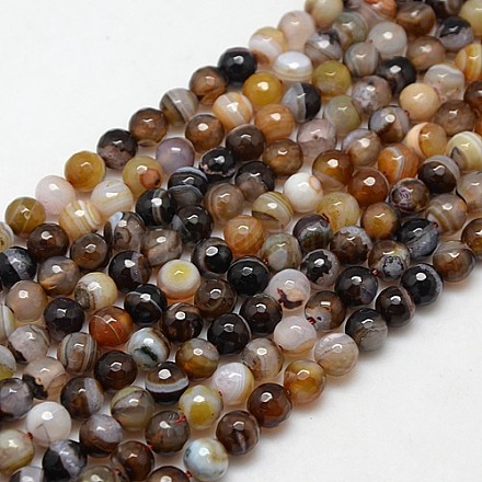 Natural Agate Round Beads Strand G-L084-12mm-51-1