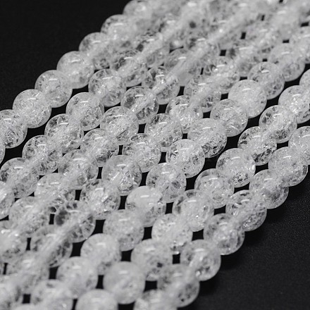 Chapelets de perles en quartz naturel craquelé G-K285-02-10mm-1