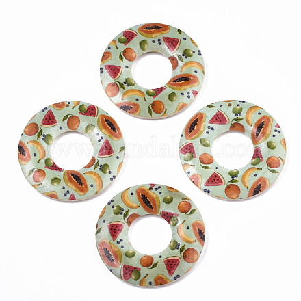 Ciondoli in legno stampato seris di frutta WOOD-S045-105E-1