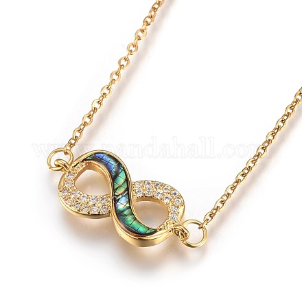 304 Stainless Steel Pendant Necklaces NJEW-O108-02G-1