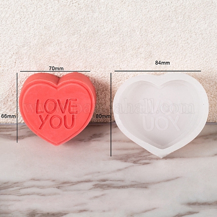 Corazón de silicona diy con moldes de jabón con palabras PW-WG13454-10-1