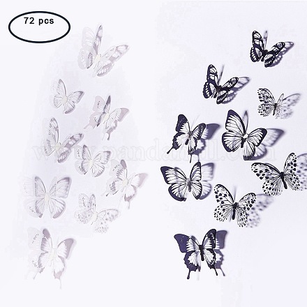 Decoraciones artificiales de mariposas de plástico DJEW-PH0002-04-1