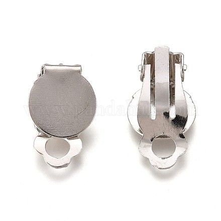 Iron Clip-on Earring Settings X-IFIN-R204-09-1
