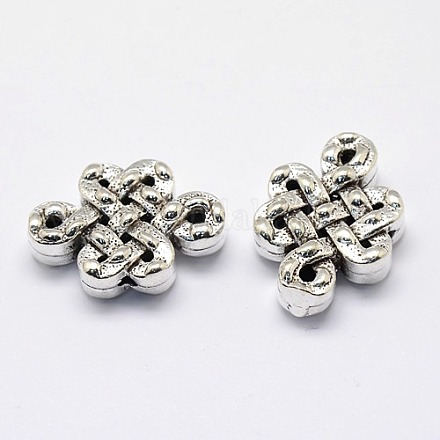 Filigree Chinese Knot Brass Beads KK-P008-51-NF-1