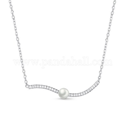 Tinysand 925 collares con colgante de circonita cúbica de plata esterlina TS-N336-S-1