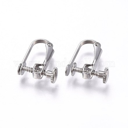 Accessoires de boucles d'oreilles clips à vis en 304 acier inoxydable STAS-H462-01P-1