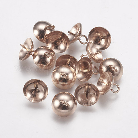 Placcatura ionica (ip) 304 tazza in acciaio inossidabile con perle di perle ciondoli a spillo X-STAS-F094-03C-RG-1