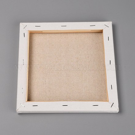 正方形の木の絵のリネンパネル  空白の製図板  油絵具・アクリル絵具用  バリーウッド  20x20.1x1.5cm  内径：16.1x15.8のCM AJEW-SZC0002-03B-1