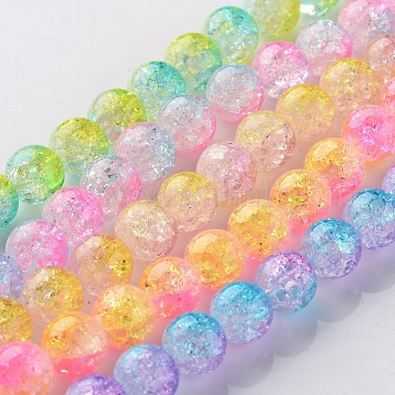 Crackle Glass Round Bead Strands CCG-M001-M-6mm-1