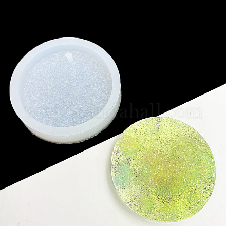 Stampi in silicone con ciondolo rotondo piatto con strass incorporati DIY-I090-05-1
