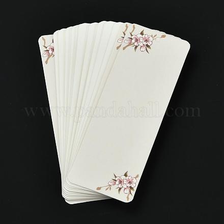 紙カード  DIYブックマークカード  長方形  砂茶色  花柄  140x49x0.5mm  穴：4mm  20個/袋 DIY-F081-01H-1