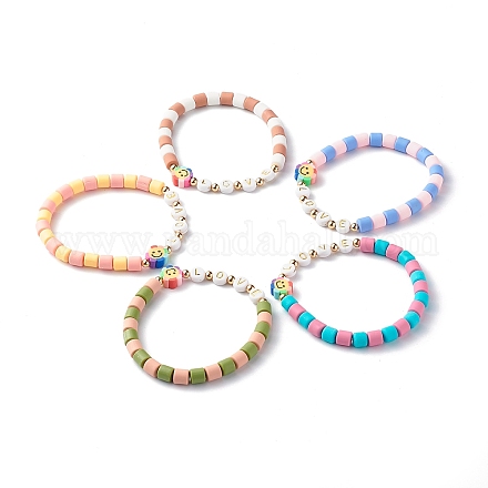 Bracelets en perles de pâte polymère faites main BJEW-JB06492-1