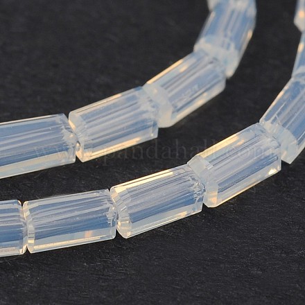Faceted Cuboid Glass Bead Strands GLAA-J065-D01-1