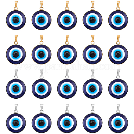 NBEADS 20 Pcs Blue Evil Eye Pendants STAS-NB0001-42-1