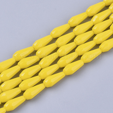 Opaque Solid Color Glass Beads Strands GLAA-T009-001E-1