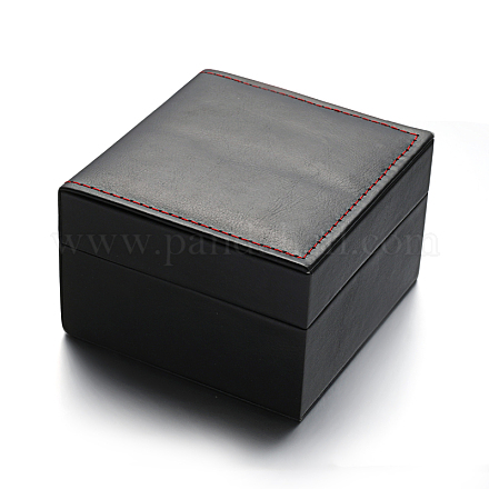 Rectangle PU boîtes à bijoux en cuir pour montre CON-M004-09B-1