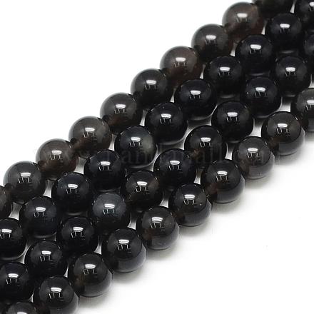 Natural Obsidian Beads Strands G-S150-15-6mm-1