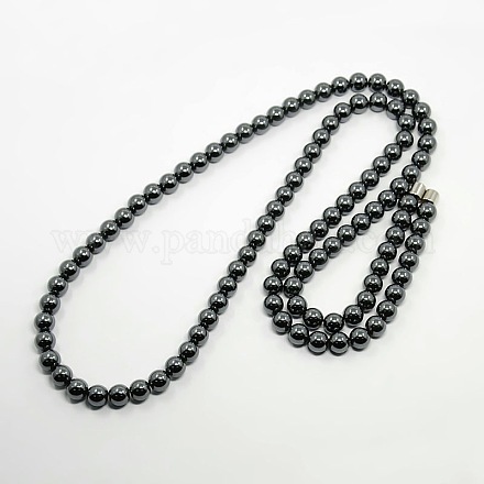 Non-Magnetic Synthetic Hematite Beaded Necklaces NJEW-P066-01-1