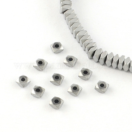 Square Electroplated Non-magnetic Synthetic Hematite Bead Spacers G-R259-75G-1