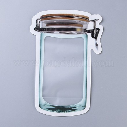 Reusable Mason Jar Shape Zipper Sealed Bags OPP-Z001-06-B-1