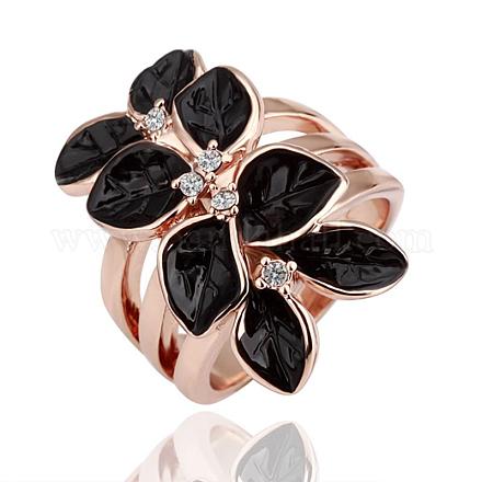 New Fashion Jewelry Tin Alloy Enamel Leaf Finger Rings For Women RJEW-BB14092-7RG-1