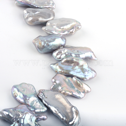 Natural Baroque Pearl Keshi Pearl Beads Strands PEAR-R015-15-1
