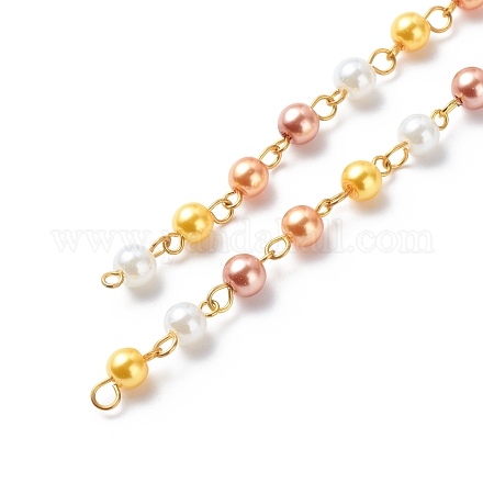 Catene perla perline di vetro a mano AJEW-JB01136-04-1