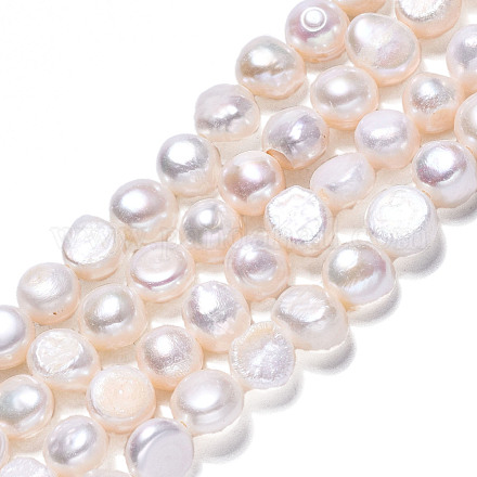 Brins de perles de culture d'eau douce naturelles PEAR-N014-07G-1