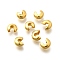 304 Stainless Steel Crimp Beads Covers, Real 18K Gold Plated, 6.5x5.5x3.5mm