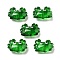 Transparent Glass Enamel Beads, Crab, Green, 15x21x8mm, Hole: 1.4mm