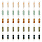 40Pcs 5 Styles Natural Mixed Gemstone Copper Wired Wrapped Connector Charms, Rectangle Links, Silver Color Plated, 24mm, Hole: 3mm, 8pcs/style