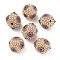 Golden Plated Alloy Rhinestone Beads, with ABS Imitation Pearl, Round, Tanzanite, 15x14mm, Hole: 1.6mm