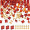 1 Strand Rectangle Natural Red Agate Dyed Beads Strands, with 100Pcs Golden Tone Rondelle Brass Beads, 5.5~6x5x2.5mm, Hole: 0.9mm, about 69~70pcs/strand, 15.12~15.2 inch(38.4~38.6cm)