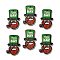 St. Patrick's Day Themes Printed Wood Pendants, Green, 45x31.5x3mm, Hole: 1.8mm
