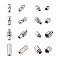 16Sets 4 Style 304 Stainless Steel Screw Clasps, Stainless Steel Color, 12x5mm, Hole: 0.7mm