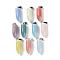 Synthetic Noctilucent Stone/Luminous Stone Pointed Pendants, Glow in the Dark Bullet Shape Charms with Stainless Steel Color Plated 201 Stainless Steel Snap on Bails, Mixed Color, 29~29.5x10mm, Hole: 7x4mm