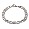 Tarnish Resistant 201 Stainless Steel Mariner Link Chain Bracelets, with 304 Stainless Steel Clasps, Stainless Steel Color, 8-3/4 inch(22.3cm)