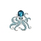 Zinc Alloy Rhinestone Brooch, Octopus, 46x48mm