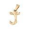 304 Stainless Steel Pendants, Bamboo Style, Letter, Ion Plating(IP), Real 18K Gold Plated, Letter.J, 18x11.5x3mm, Hole: 3x7mm