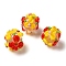 Handmade Lampwork Beads, Flower, Gold, 12~14mm, Hole: 1.2mm