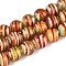 Handmade Lampwork Beads Strands, Round, Two Tone, Goldenrod, 11~12.5mm, Hole: 1~1.5mm, about 30pcs/strand, 13.19~13.58''(33.5~34.5cm)