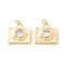 Brass Micro Pave Clear Cubic Zirconia Pendants, with Jump Rings, Cadmium Free & Lead Free, Long-Lasting Plated, Camera, Real 18K Gold Plated, 19x19x7.5mm, Hole: 3mm