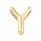 Rack Plating Brass Beads, for Personalized Name Necklace Making, Cadmium Free & Lead Free, Long-Lasting Plated, Real 18K Gold Plated, Letter Y, 14.5x11.5x4.5mm, Hole: 1.5x10.5mm