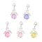 Heart Angel Acrylic Pendant Decorations, with Zinc Alloy Lobster Claw Clasps, Silver, 38.5mm